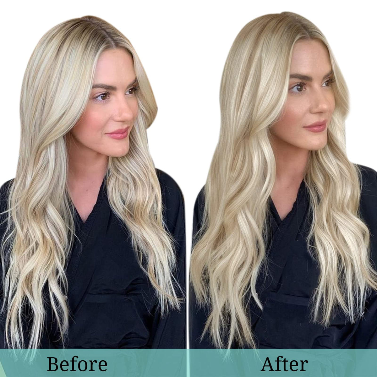 DOORES Clip in Hair Extensions colour comparison