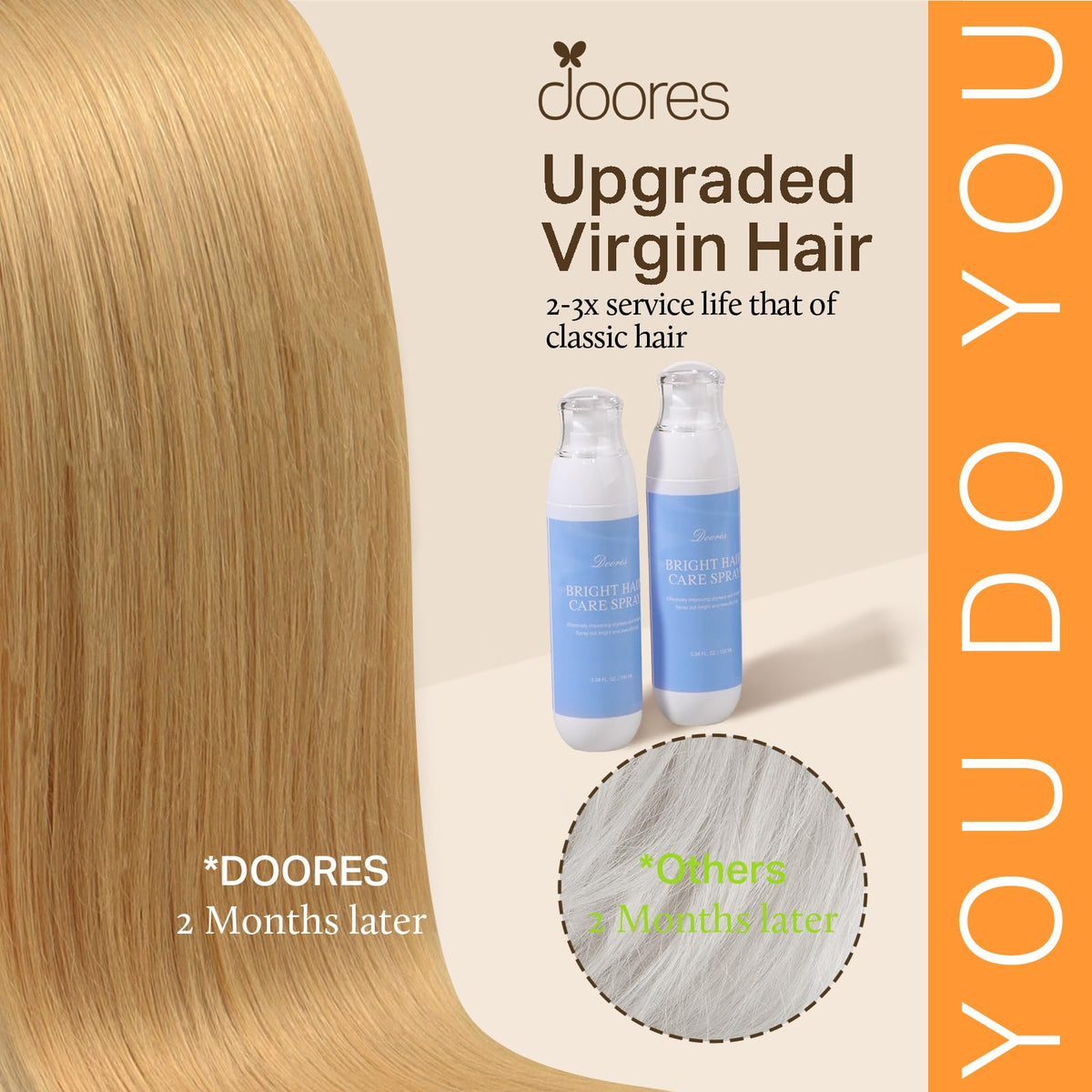 DOORES Clip in Hair Extensions displayed in packaging