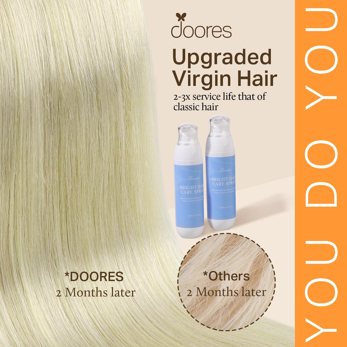 DOORES Clip in Hair Extensions displayed in packaging