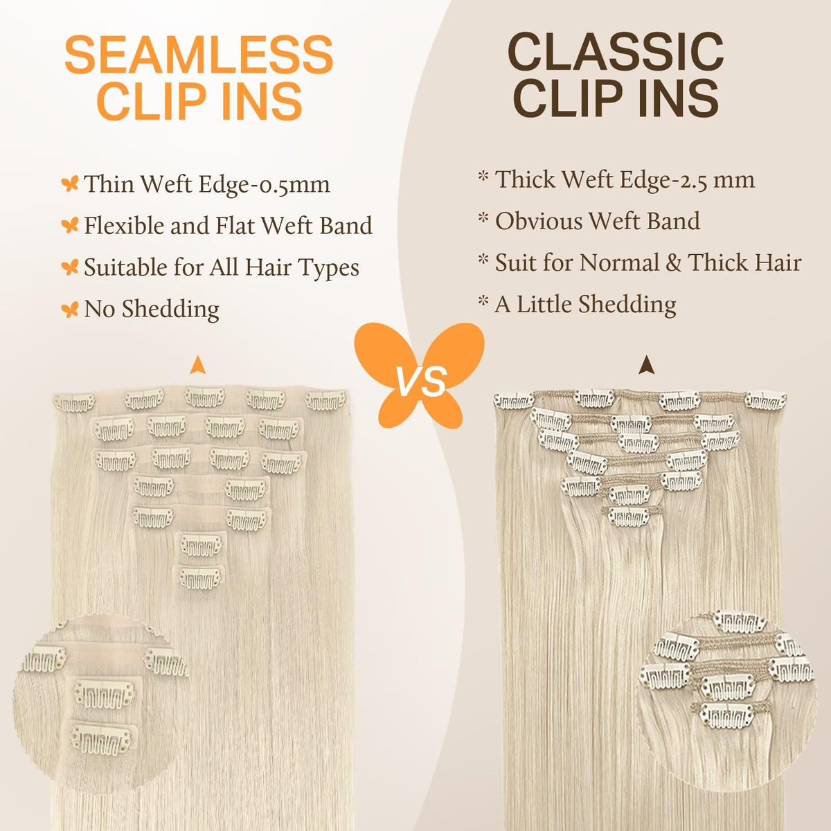 DOORES Clip in Hair Extensions displayed in packaging