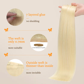 DOORES Clip in Hair Extensions displayed in popular solid colour