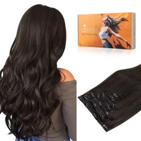 DOORES Clip in Hair Extensions front view, 168g