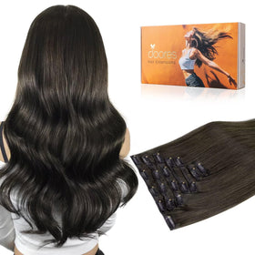 DOORES Clip in Hair Extensions human hair front view