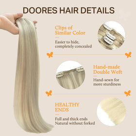 DOORES Clip in Hair Extensions in balayage colour