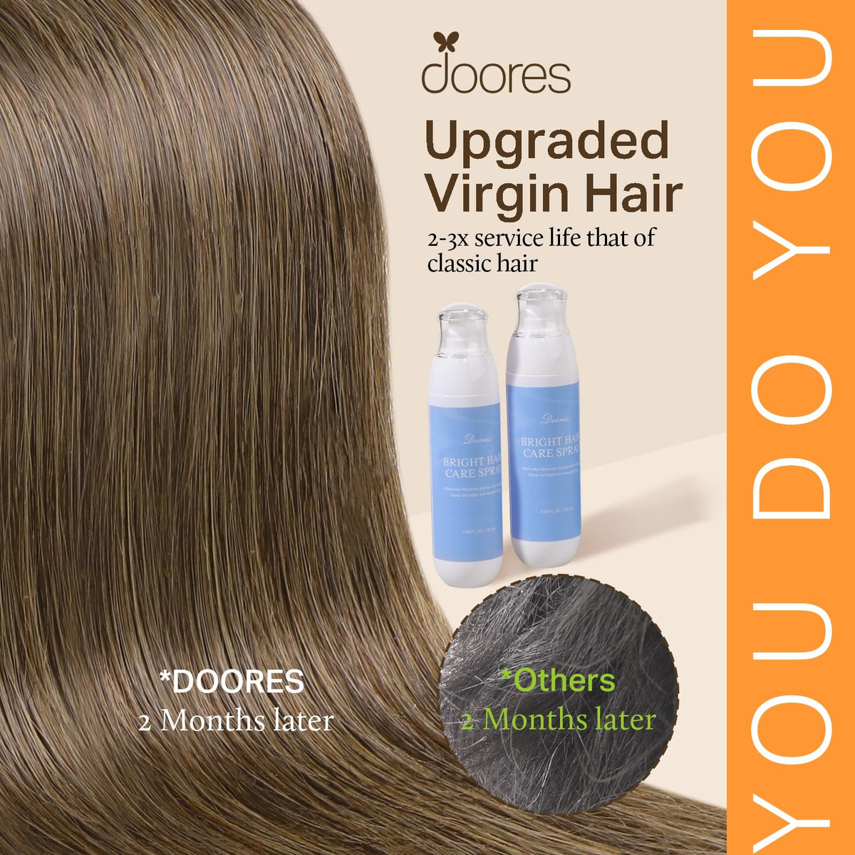 DOORES Clip in Hair Extensions in various colour options