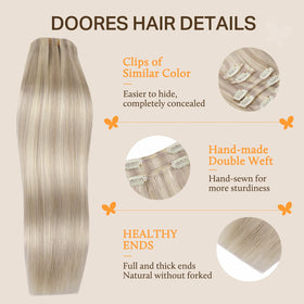 DOORES Clip in Hair Extensions in various ombre colours