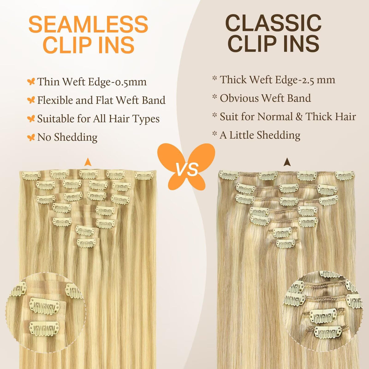 DOORES Clip in Hair Extensions installation process