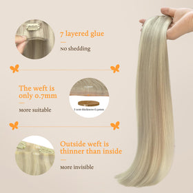DOORES Clip in Hair Extensions installed on model