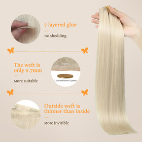 DOORES Clip in Hair Extensions laid out on a flat surface