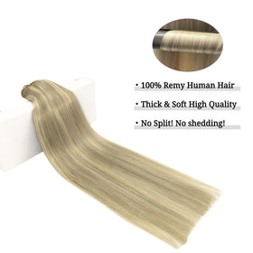 DOORES Clip-in Hair Extensions on a model showcasing length