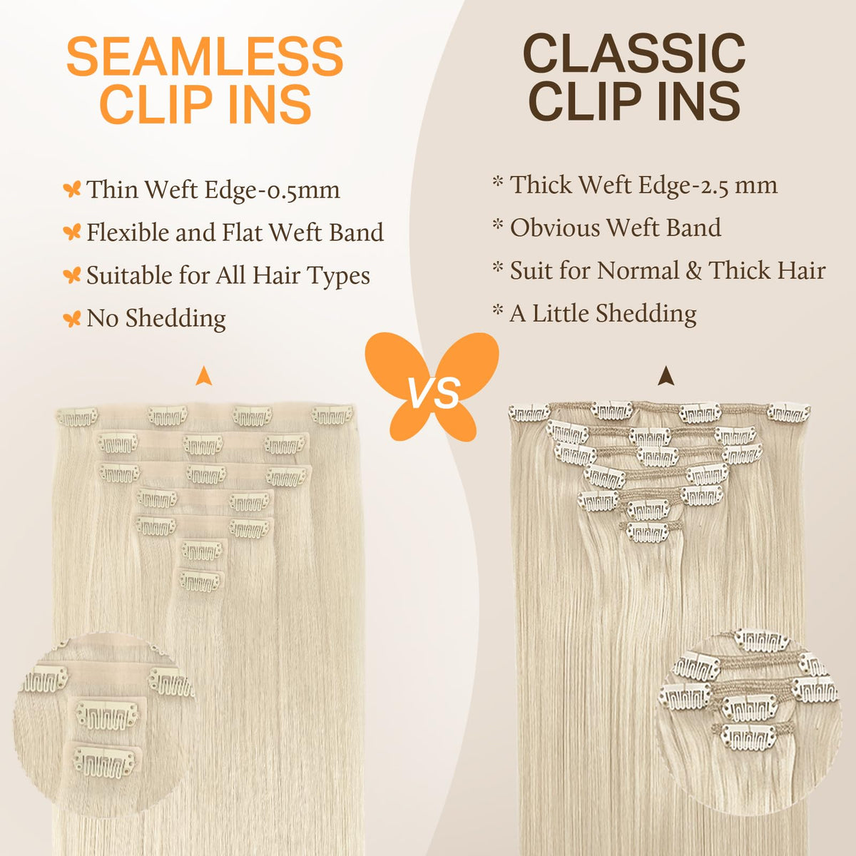 DOORES Clip in Hair Extensions on model with styled hair