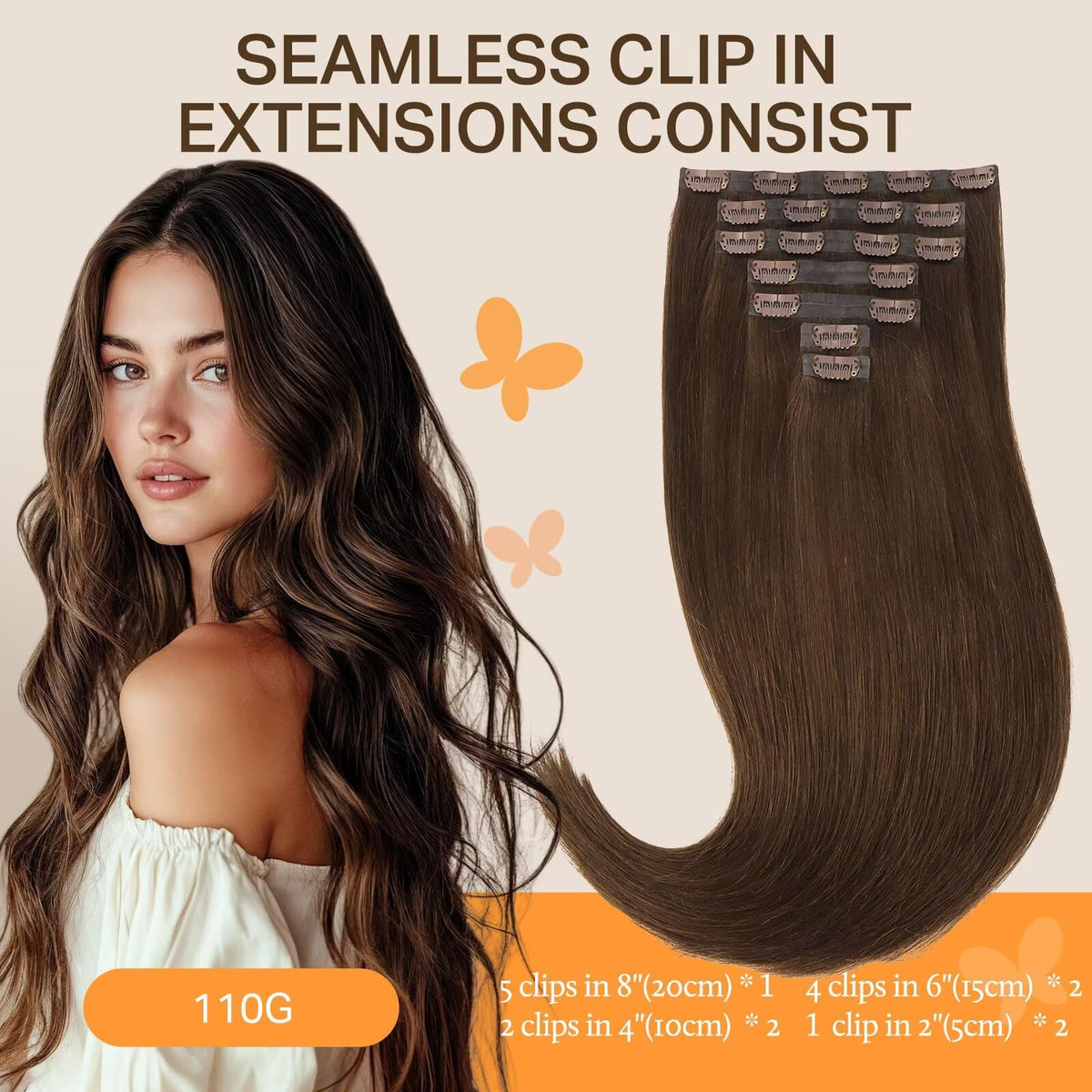 DOORES Clip in Hair Extensions packaging