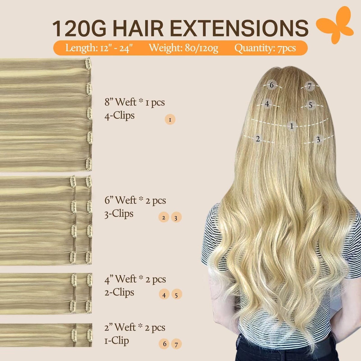 DOORES Clip in Hair Extensions packaging