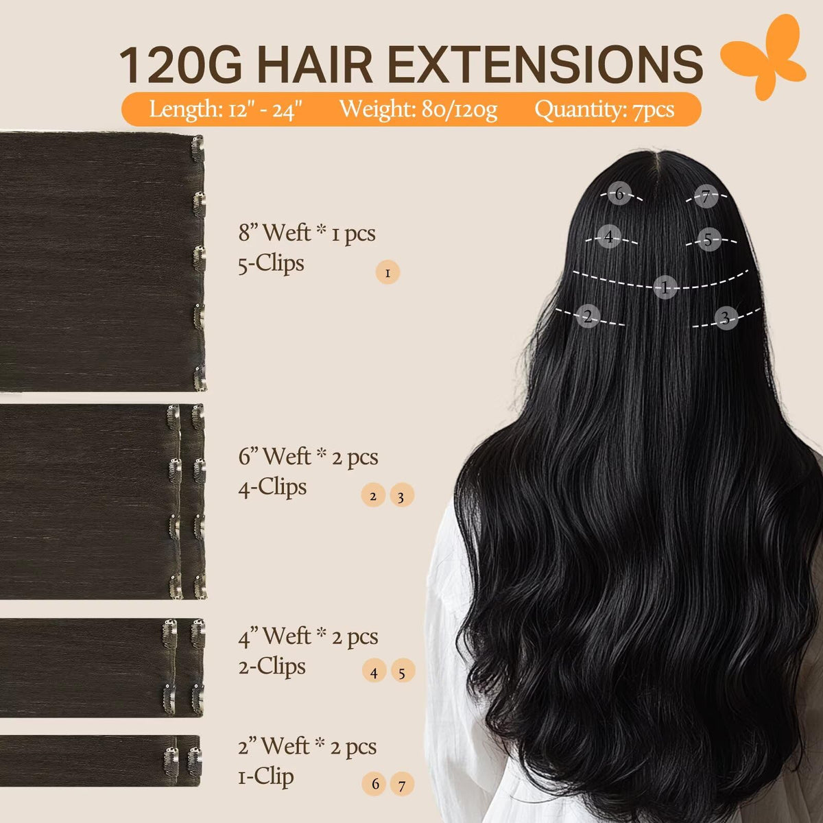 DOORES Clip in Hair Extensions packaging