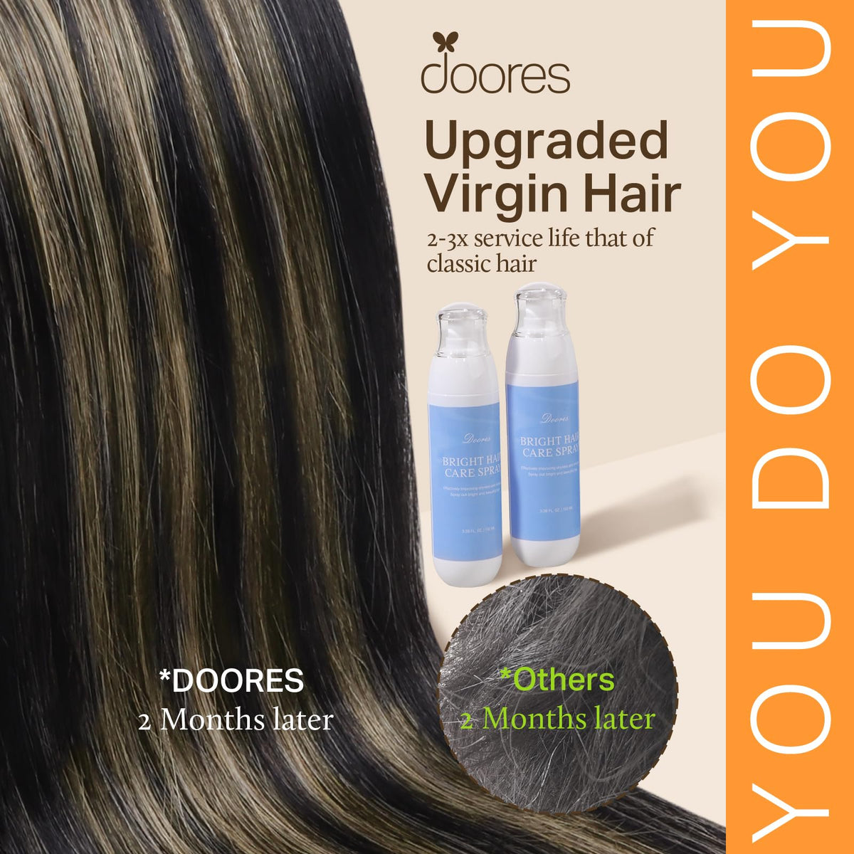 DOORES Clip in Hair Extensions packaging