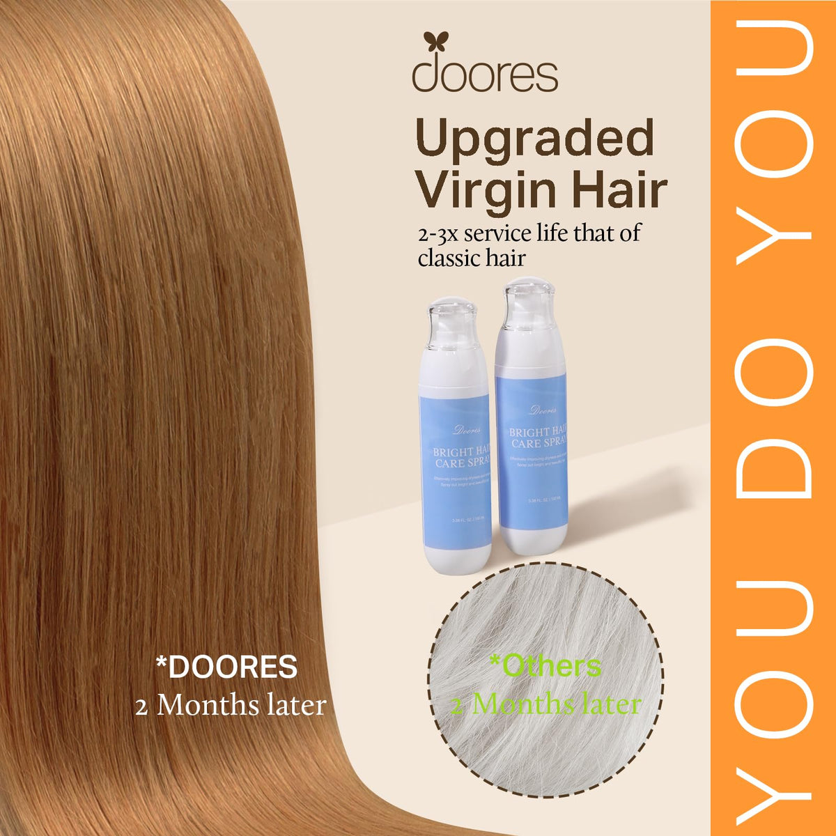 DOORES Clip in Hair Extensions packaging