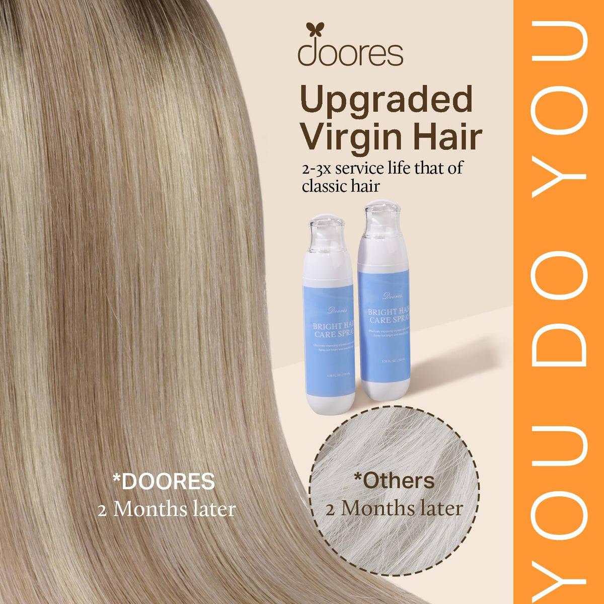 DOORES Clip in Hair Extensions packaging