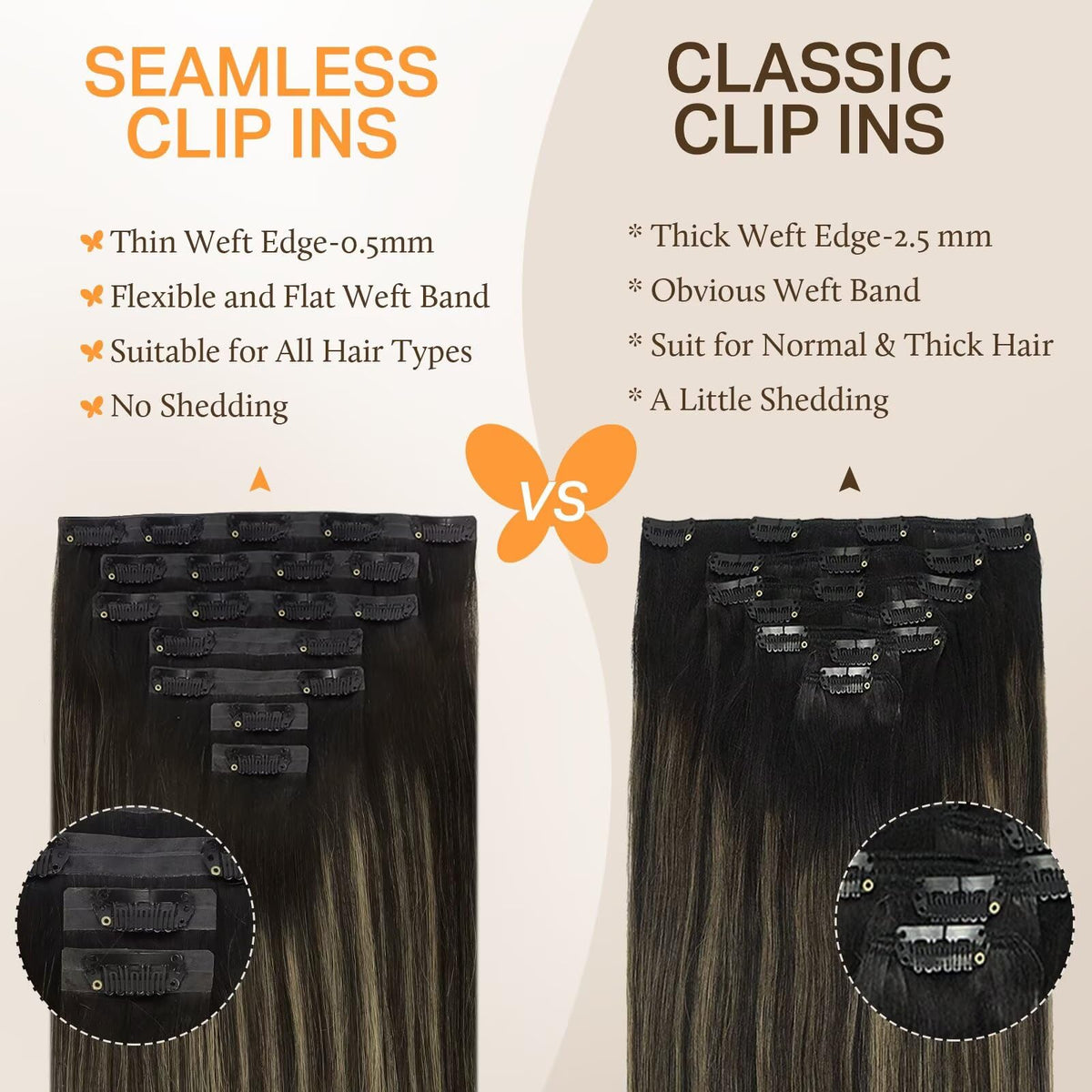 DOORES Clip in Hair Extensions packaging
