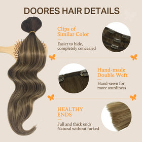DOORES Clip in Hair Extensions packaging front view