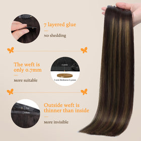 DOORES Clip in Hair Extensions packaging with colour options