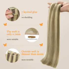 DOORES Clip in Hair Extensions showing 4-inch length