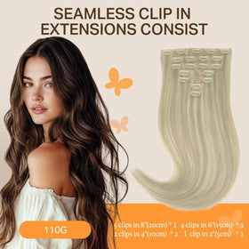 DOORES Clip in Hair Extensions showing 7 pieces