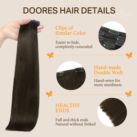 DOORES Clip in Hair Extensions showing ombre colour options