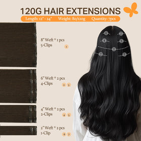 DOORES Clip in Hair Extensions showing U-Shape clips