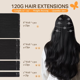 DOORES Clip in Hair Extensions showing U-shaped clips