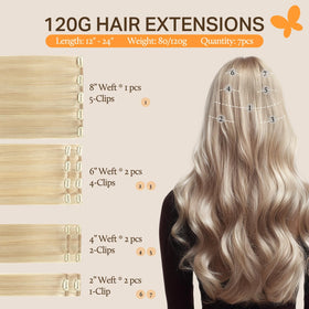 DOORES Clip in Hair Extensions showing U-shaped clips