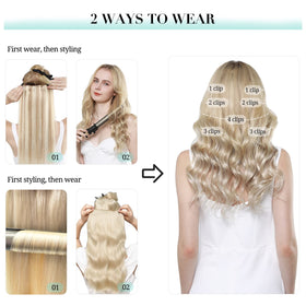 DOORES Clip in Hair Extensions side view
