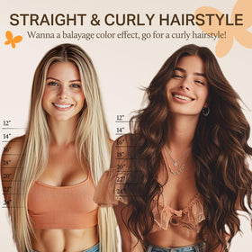 DOORES Clip in Hair Extensions styled on model