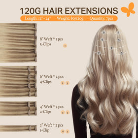 DOORES Clip in Hair Extensions U-shaped clips close-up