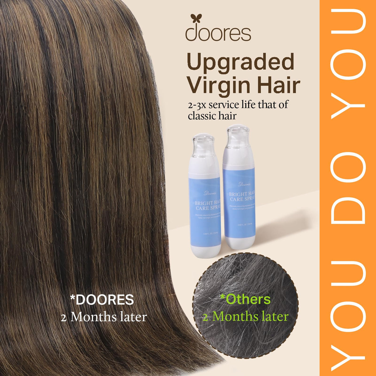 DOORES Clip in Hair Extensions various colour options