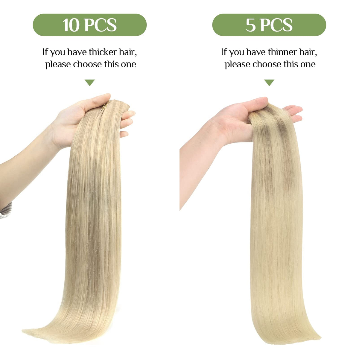 DOORES hair extensions displayed on a mannequin