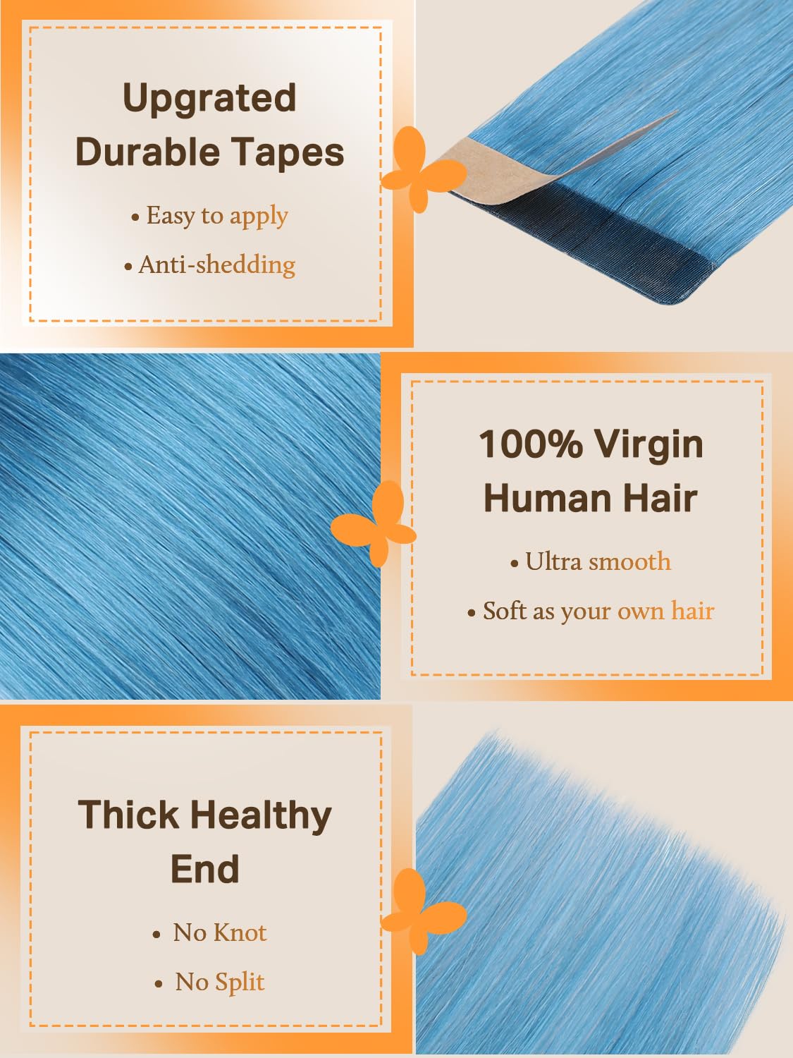DOORES hair extensions in solid colour options