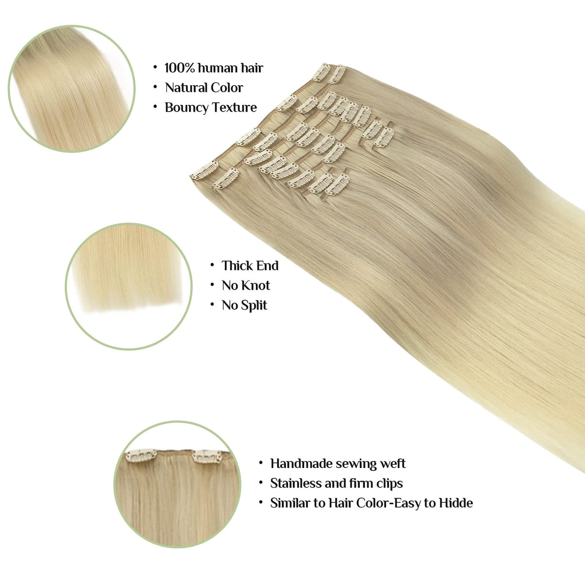 DOORES hair extensions laid out flat