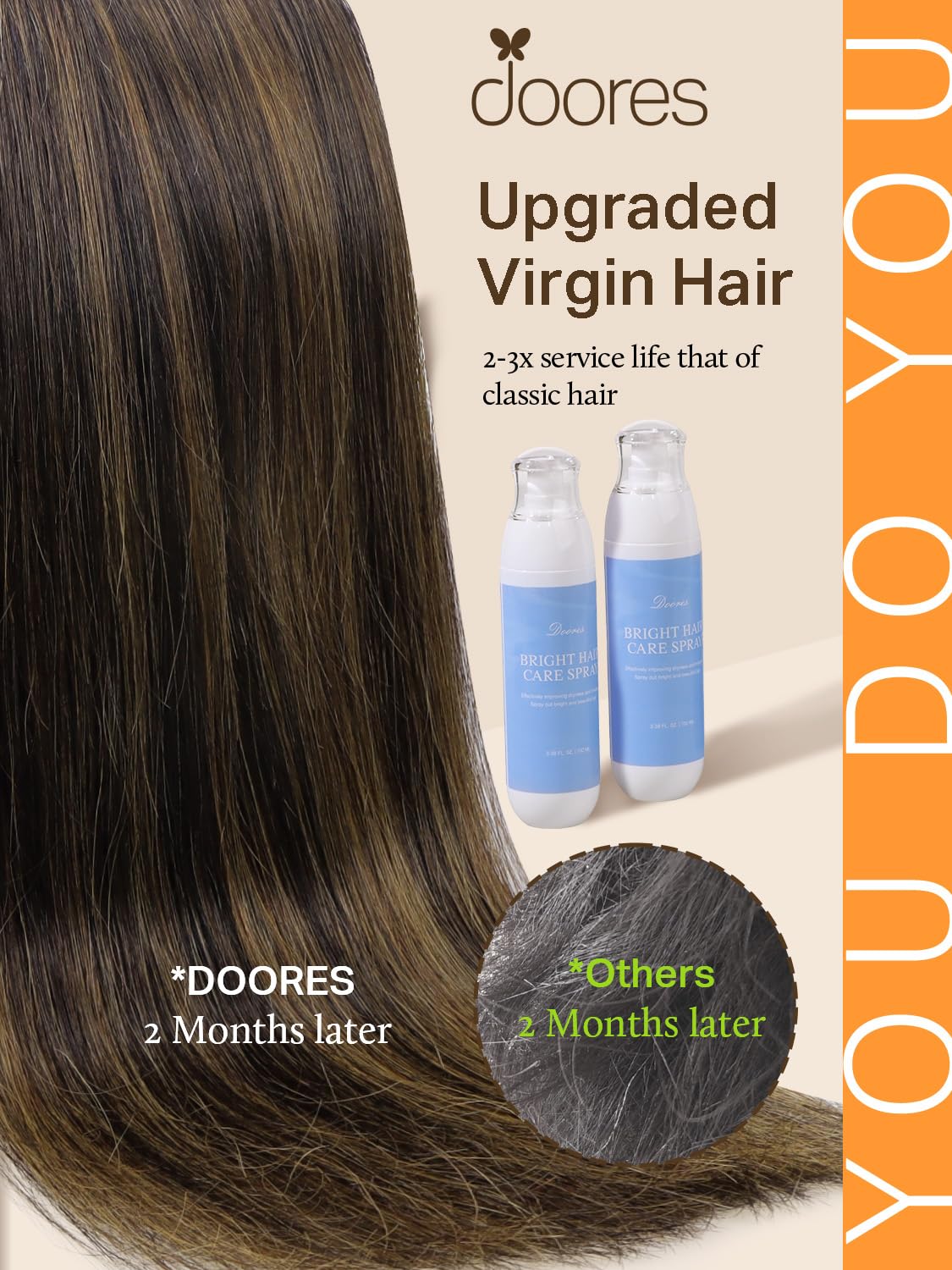 DOORES Hair Extensions packaging with 10 pieces