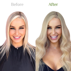 DOORES hair extensions showing various weft sizes