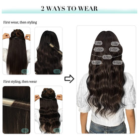 DOORES Human Hair Extensions 12 Inch laid flat to show length