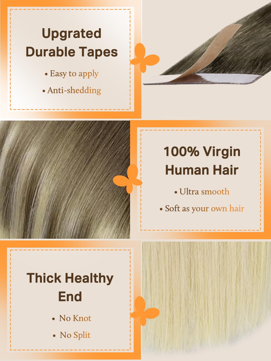 DOORES Remy Human Hair Extensions close-up