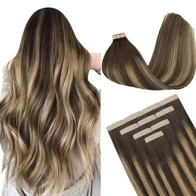 DOORES Tape in Hair Extensions 10 pieces pack front view
