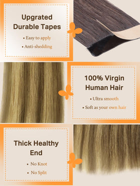 DOORES Tape in Hair Extensions 100g close-up of tape