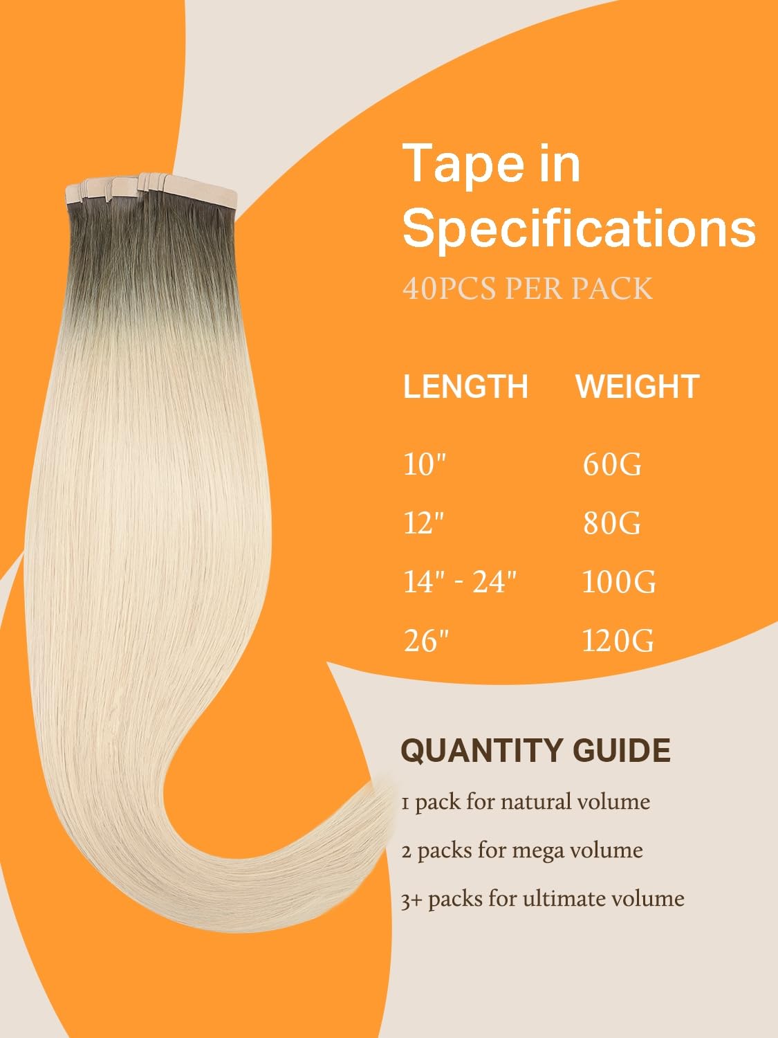 DOORES Tape in Hair Extensions 100g displayed with styling tools