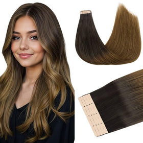 DOORES Tape in Hair Extensions 100g front view