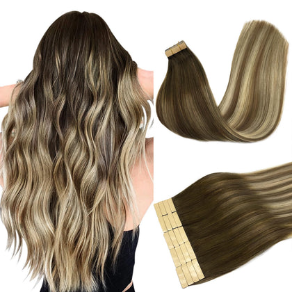 DOORES Tape in Hair Extensions 100g front view