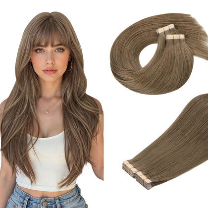 DOORES Tape in Hair Extensions 100g front view