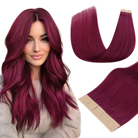 DOORES Tape in Hair Extensions 100g front view with natural silky appearance