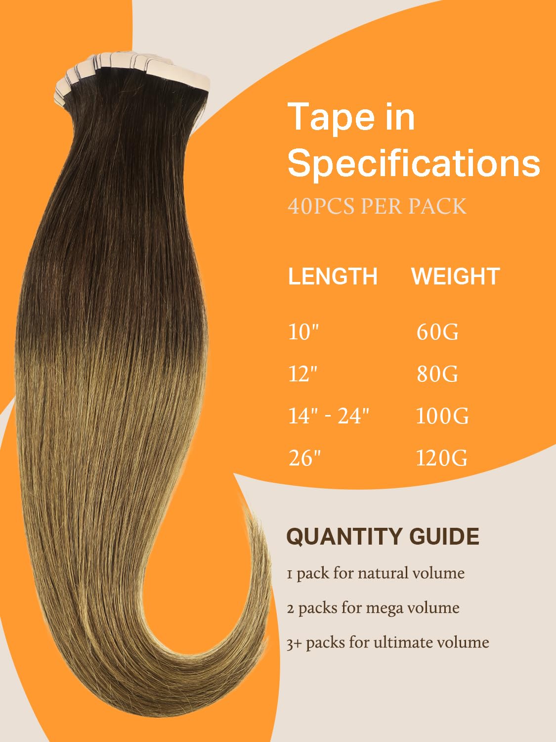 DOORES Tape in Hair Extensions 100g in packaging
