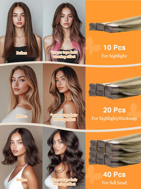 DOORES Tape in Hair Extensions 100g installation process